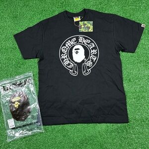 Bape Black and White Graphic T-Shirt